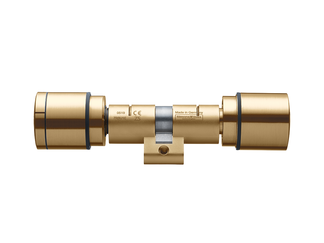 System 3060 | Digital Cylinder AX | Doppelknauf AX Comfort - Swiss Round - Messing