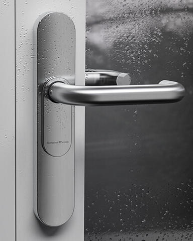 Nahaufnahme SmartHandle von SimonsVoss in Silber