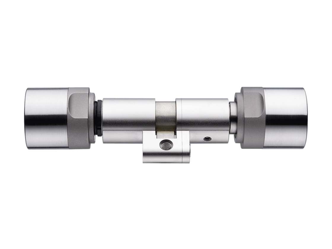System 3060 | Digitaler Schließzylinder | Doppelknauf Comfort - Swiss Round - Edelstahl