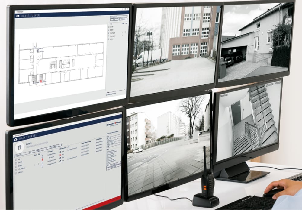 Doormonitoring auf 6 Monitoren via SmartSurveil-Software